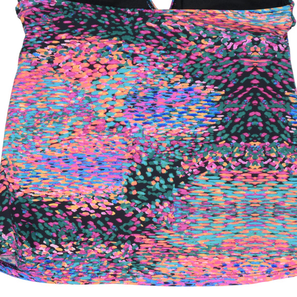Assets Sara Blakely Spanx Tankini Womens Small Rainbow Swim Top Ruffle Bra Pads - Picture 9 of 9